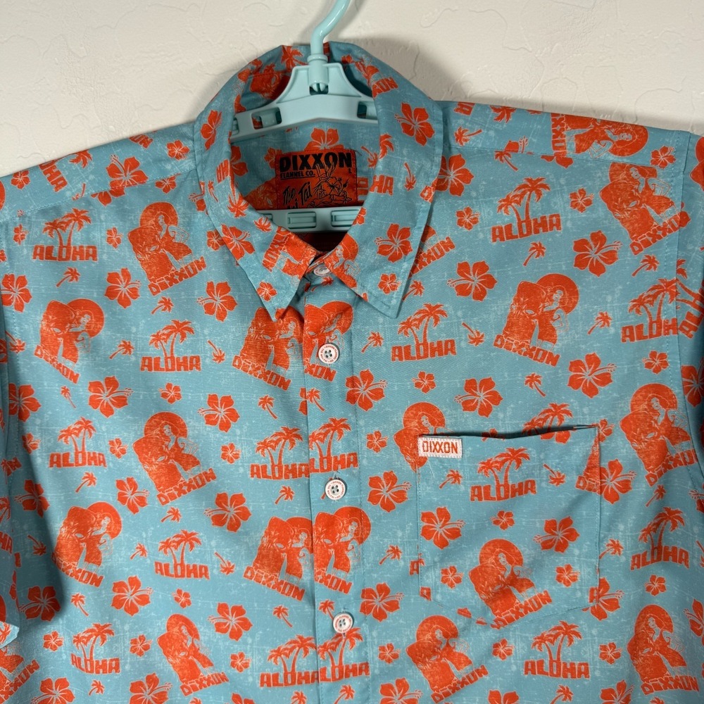 Dixxon Shirt Mens Large The Mai Tai Button Up Party Hawaiian Aloha Tiki Floral